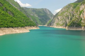 Piva reservoir in Montenegro.